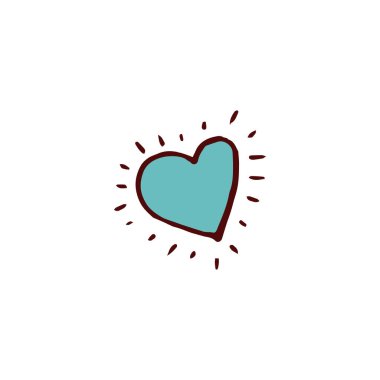 Kalp simgesi el tarzı çizilmiş. 