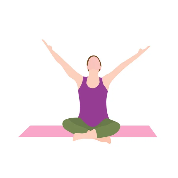 Schwangere üben Yoga-Banner im modernen Cartoon-Stil. — Stockvektor