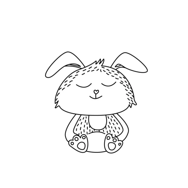 Icône de lapin mignon dans le style doodle — Image vectorielle