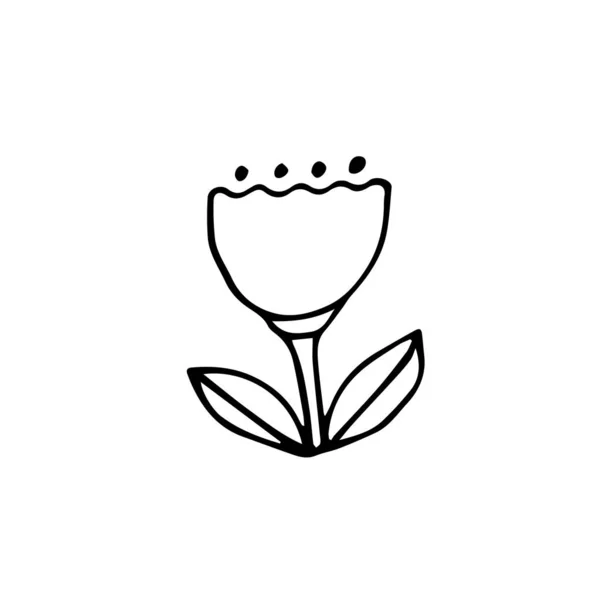 Eco Flower Icon i handritad stil — Stock vektor