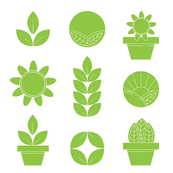 Logotipo Floral Orgánico Con Elemento Naturaleza Vector — Vector de stock