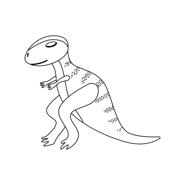 Ícone de dinossauro selvagem em estilo doodle — Vetor de Stock