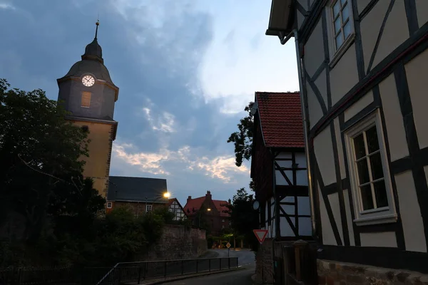 Church Herleshausen Night — Stock Photo, Image