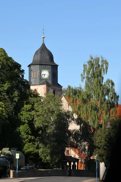 Igreja Aldeia Lauchrden Turíngia — Fotografia de Stock