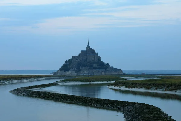 Mont Saint Michel Normandie Nuit — Photo