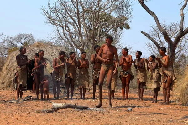 Danza Tradicional Del San Namibia Septiembre 2012 — Foto de Stock