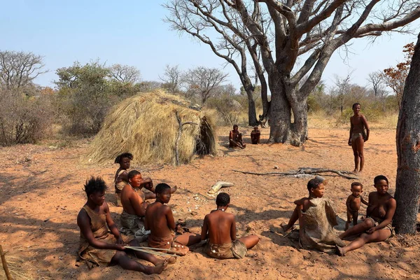 Povo Tribo San Namíbia Anos Setembro 2012 — Fotografia de Stock