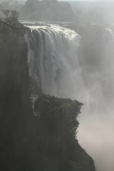 Victoriafallen Och Zambezi Mellan Zambia Och Zimbabwe — Stockfoto