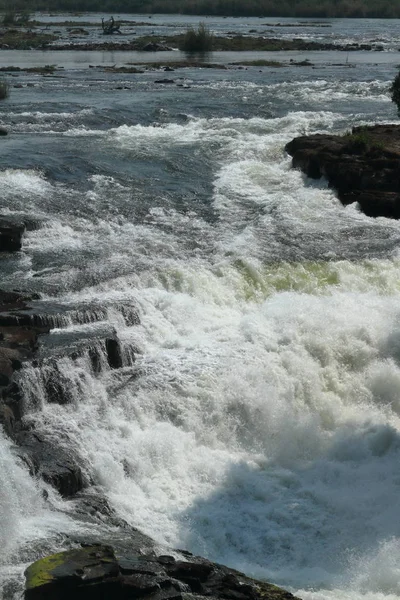 Les Chutes Victoria Zambèze Entre Zambie Zimbabwe — Photo