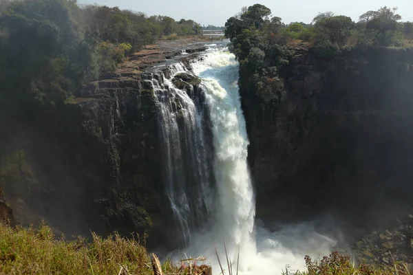 Cascate Vittoria Zambesi Tra Zambia Zimbabwe — Foto Stock