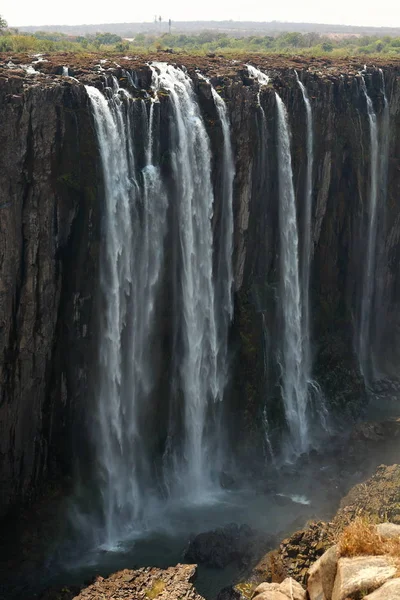 Водоспад Вікторія Замбезі Між Замбією Зімбабве — стокове фото