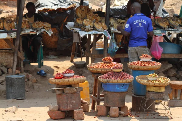 Personas Mercado Callejero Namitete Malawi Septiembre 2012 — Foto de Stock