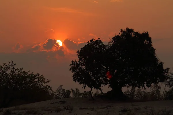 Sonnenuntergang Malawisee Afrika — Stockfoto