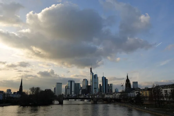 Die Skyline Von Frankfurt Main — Stockfoto