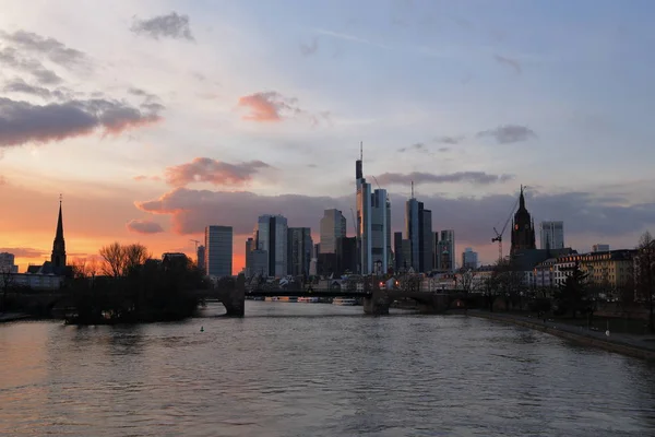 Die Skyline Von Frankfurt Main — Stockfoto