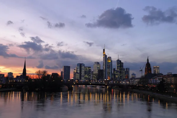 Die Skyline Von Frankfurt Main — Stockfoto