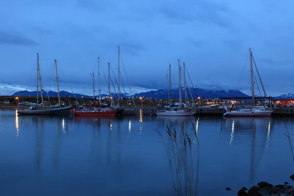 Barche Vela Nel Porto Ushuaia — Foto Stock