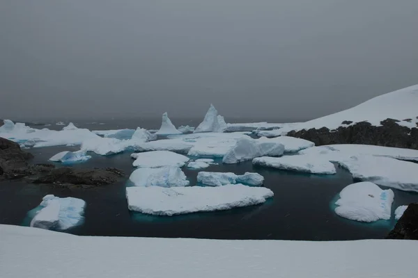 Liggande Och Glaciärer Antarktis — Stockfoto