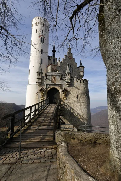 Zamek Lichtenstein Niemczech — Zdjęcie stockowe