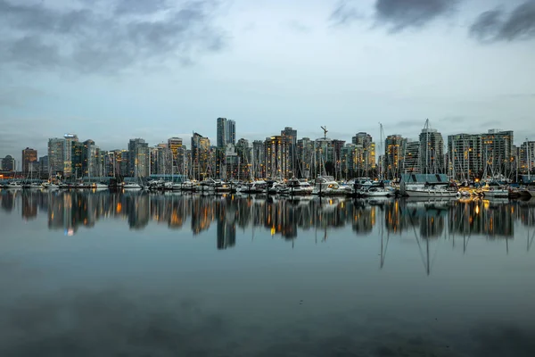 The skyline of Vancouver at night