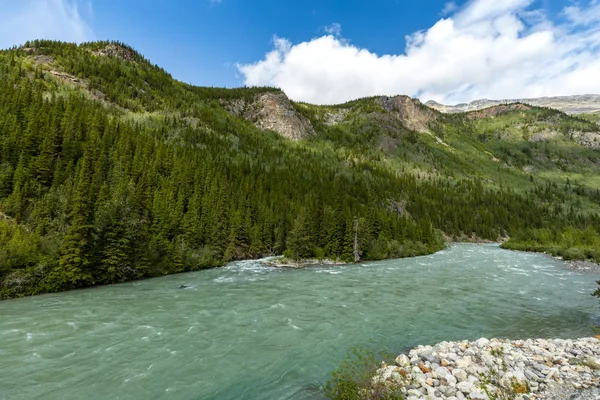 Liard River Paisagem Longo Estrada Alasca — Fotografia de Stock