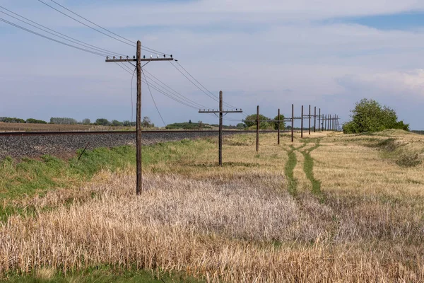 Electrical Wire Landscape Canada — Stock Photo, Image