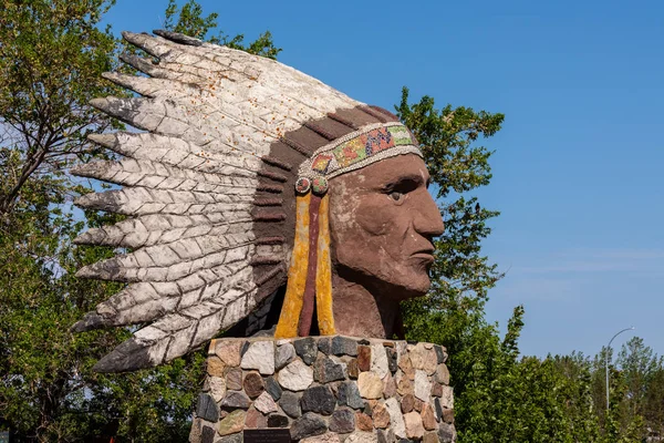 カナダのインディアンヘッド彫刻 — ストック写真