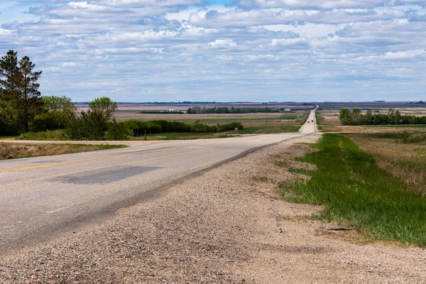 Route Campagne Dans Prairie Canada — Photo