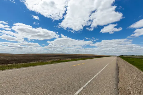 Route Campagne Dans Prairie Canada — Photo