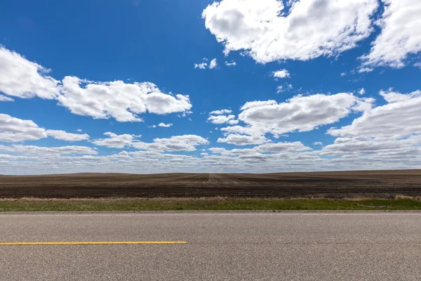 Route Campagne Dans Prairie Canada — Photo