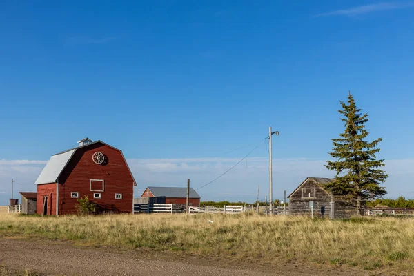 Övergivna Gård Prärien Kanada — Stockfoto