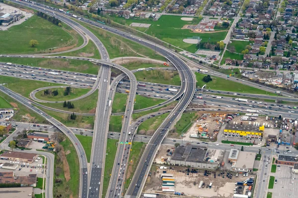 Carreteras Autopistas Toronto Desde Arriba — Foto de Stock