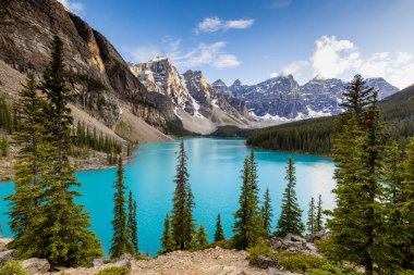 Kanada Alberta Banff Milli Parkı'nda Moraine Gölü