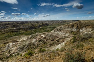 Badland ve Red Deer Nehri Kanyon Alberta Kanada