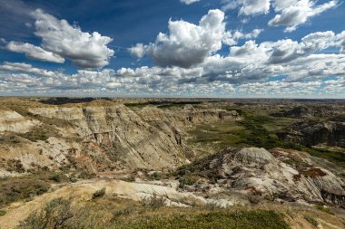 Badland ve Red Deer Nehri Kanyon Alberta Kanada