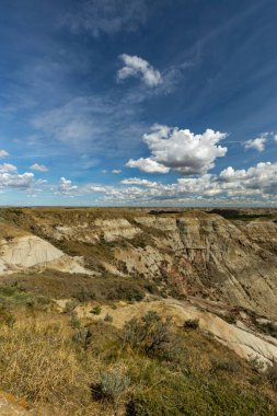 Badland ve Red Deer Nehri Kanyon Alberta Kanada