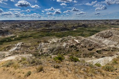 Badland ve Red Deer Nehri Kanyon Alberta Kanada