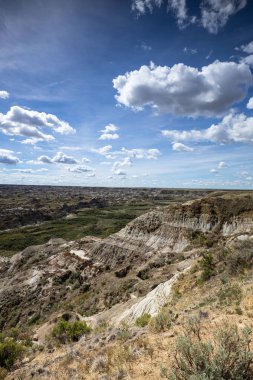 Badland ve Red Deer Nehri Kanyon Alberta Kanada