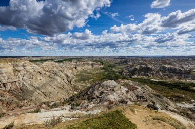 Badland ve Red Deer Nehri Kanyon Alberta Kanada