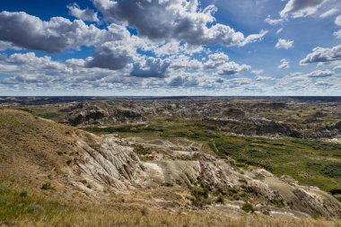 Badland ve Red Deer Nehri Kanyon Alberta Kanada