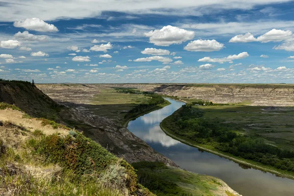 Red Deer River Valley Bij Drumheller Alberta Canada — Stockfoto