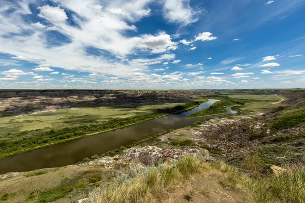 Red Deer River Valley Bij Drumheller Alberta Canada — Stockfoto