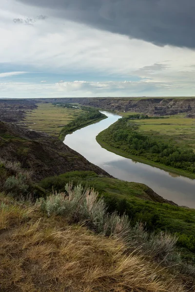 Red Deer River Valley Bij Drumheller Alberta Canada — Stockfoto