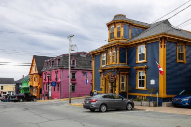 Nova Scotia Kanada Lunenburg Şehrinin Renkli Evleri, 17. Mayıs 2019