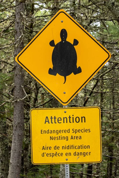 Sköldpaddsövergång Logga Nova Scotia Kanada — Stockfoto