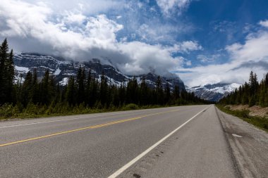 Kanada Banff Ulusal Parkı 'ndaki Bow Valley manzarası