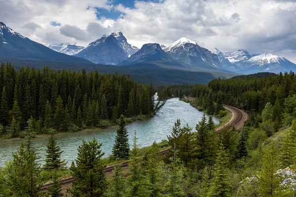 加拿大落基山脉弓谷中的弓河 — 图库照片