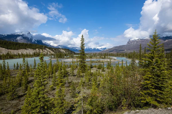 Saskatchewan River Crossing Rocky Mountains Canada — Stock fotografie