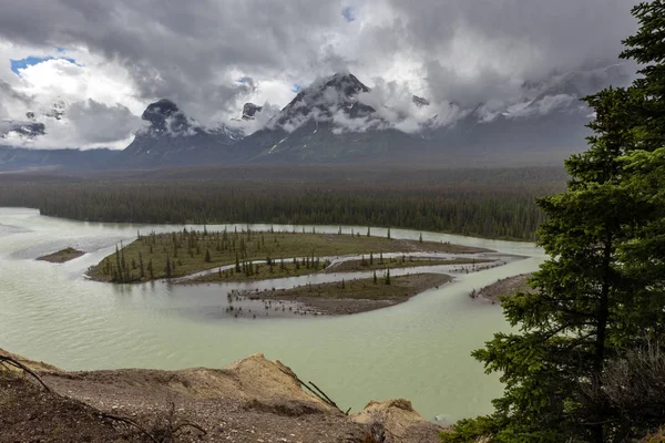 Paisaje Del Icefield Parkway Parque Nacional Jasper Canadá — Foto de Stock