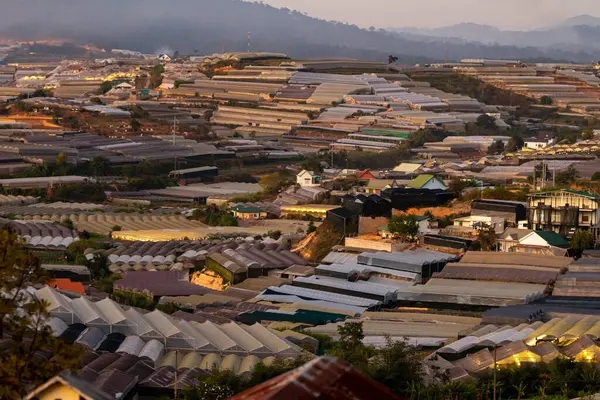 Valle Luna Con Los Invernaderos Dalat Vietnam — Foto de Stock